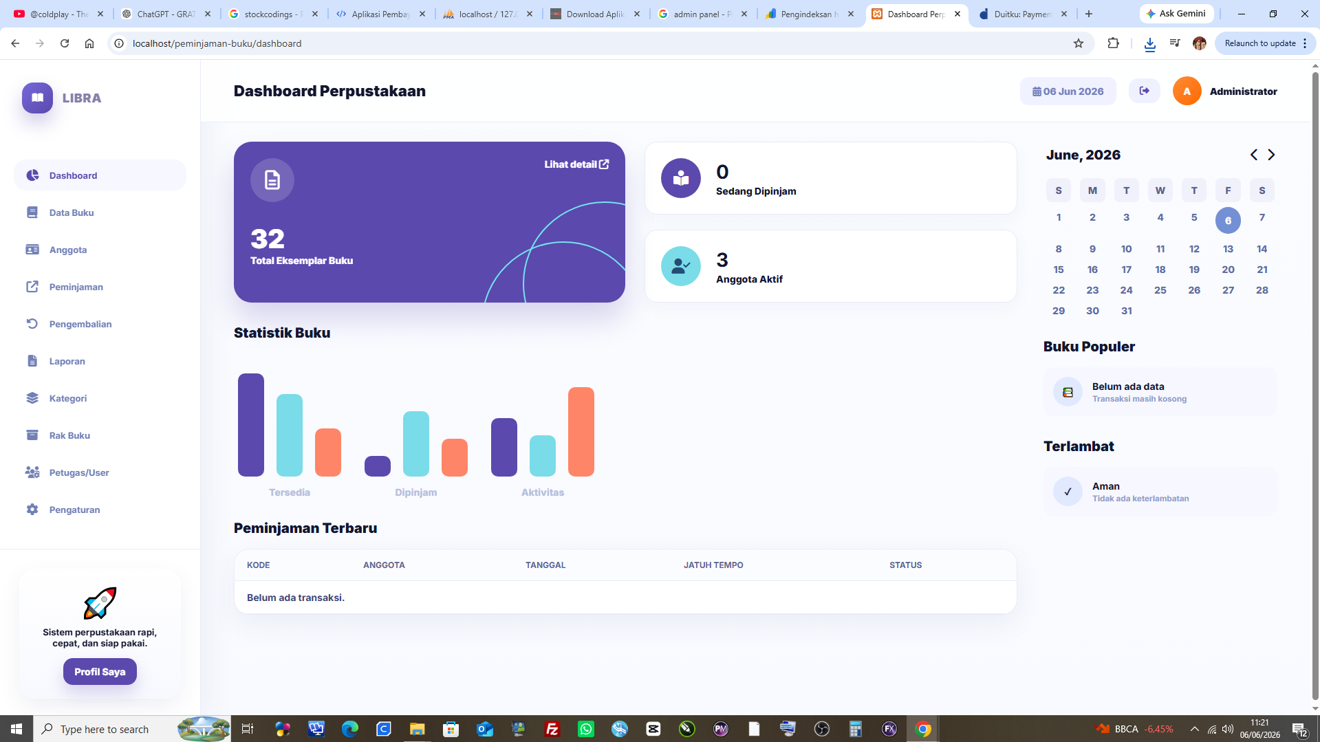 Aplikasi Peminjaman Buku Perpustakaan Berbasis Web CodeIgniter 4