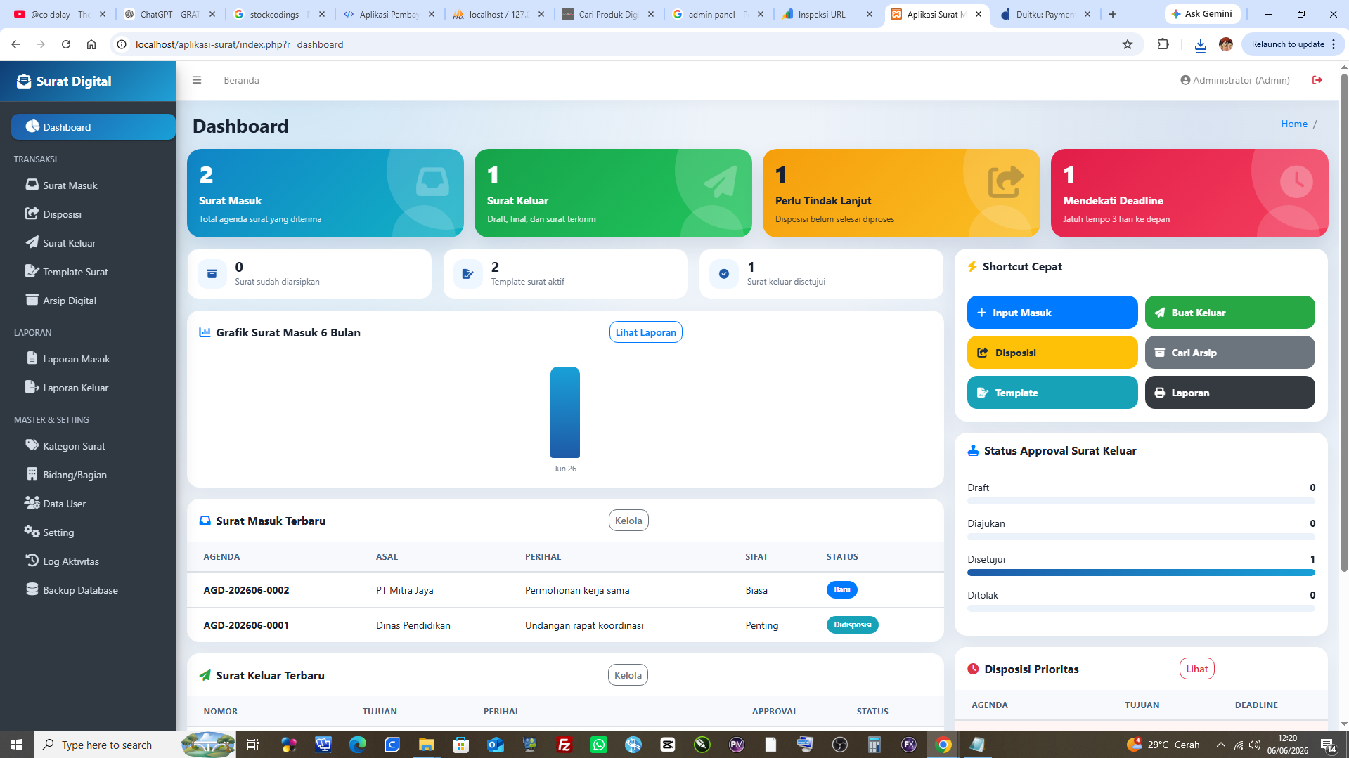 Aplikasi Surat Menyurat & Arsip Digital PHP OOP PDO