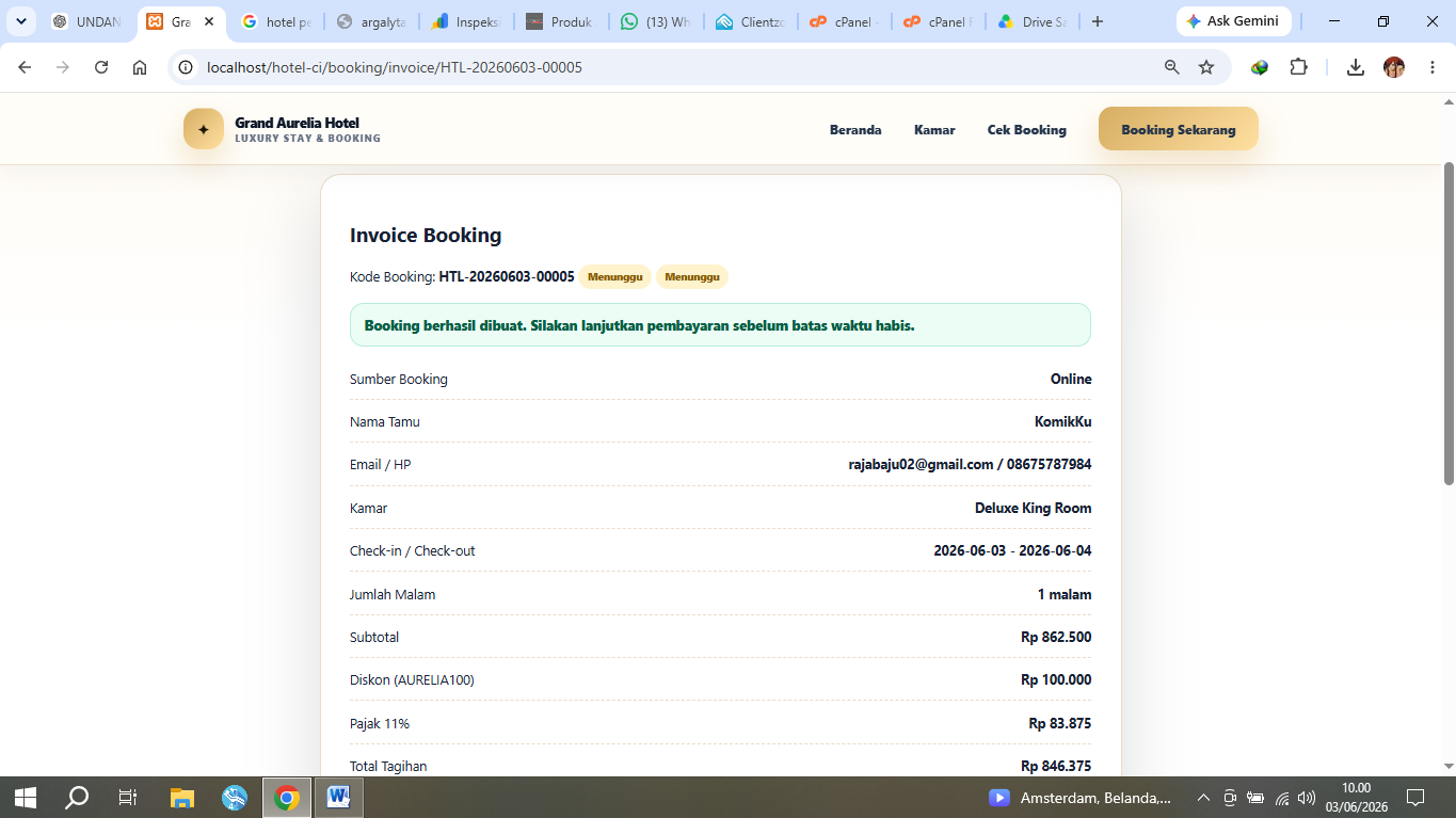 invoice booking