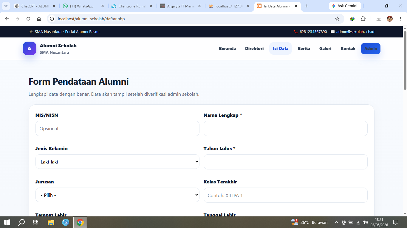 form pendataan alumni